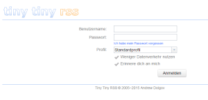 TinyTiny-RSS Loginmakse