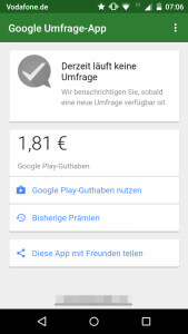 Google Umfrage App Guthaben