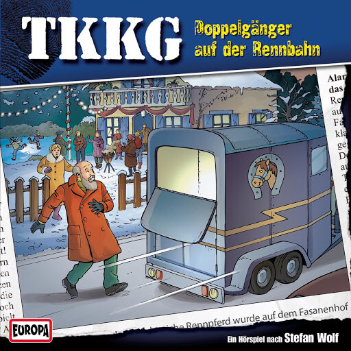 Cover für die TKKG Folge 174 "Doppelgänger auf der Rennbahn"