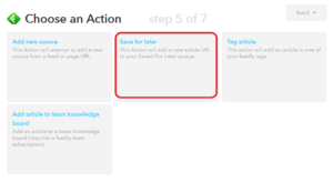 Choose an Action: Save for later - step 5 of 7