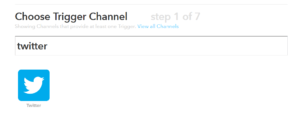 Wähle Twitter als Trigger bei ifttt.com aus