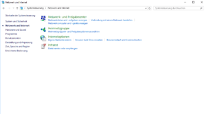 Windows Systemsteuerung - Netzwerk und Internet