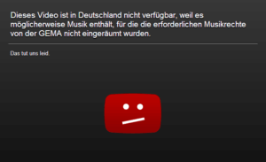 Gema Blocktafel von Youtube