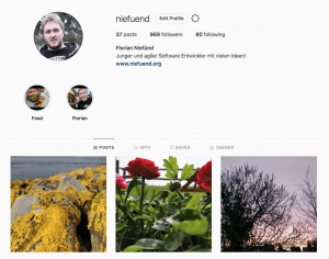 Instagram Profil von Florian Niefünd