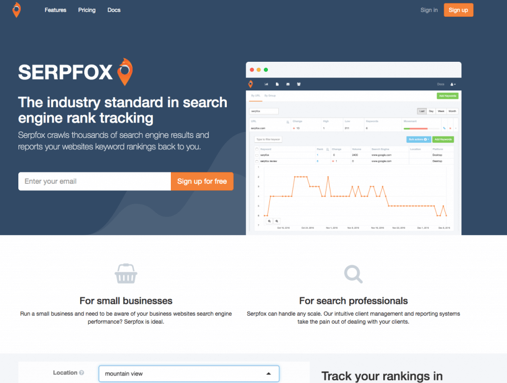 Serpfox Search Engine Ranking Tracker