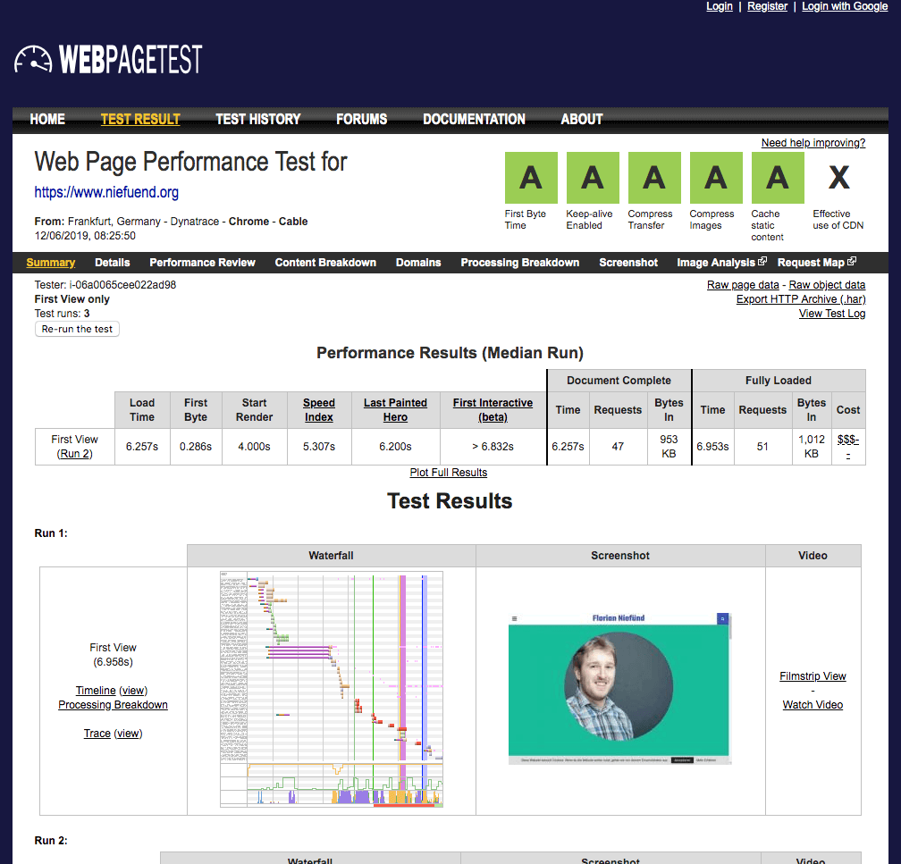 WebPageTest.org - Web Page Performance Test