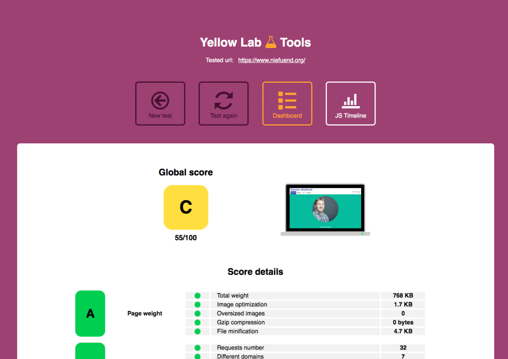 YellowLab Tools - open source website testing tool