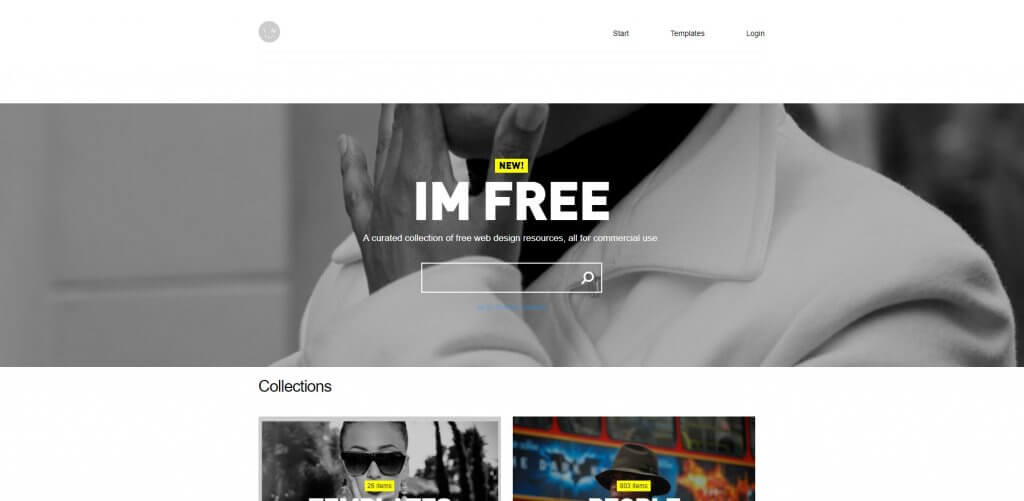 IM FREE - A curated collection of free web design resources, all for commercial use